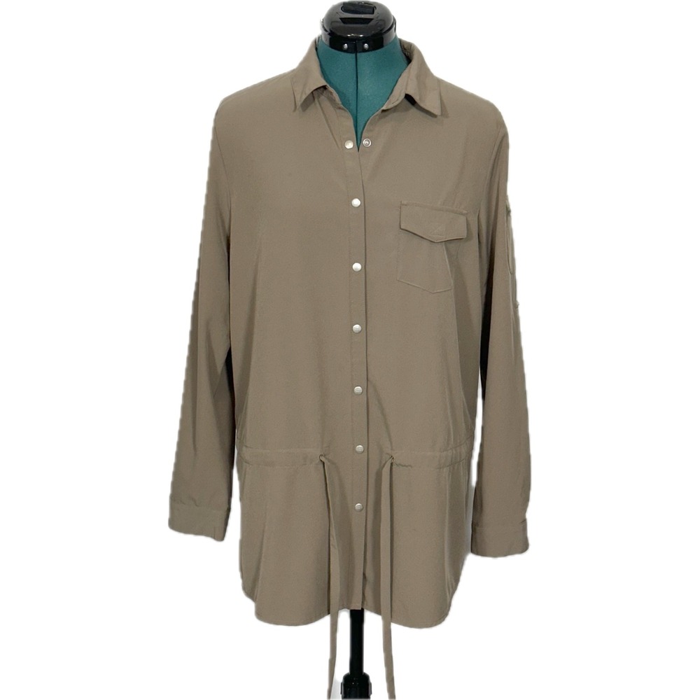 Carve Designs Shirt jacket Utility Mesh Vent Medium Brown Button Up Lightweight